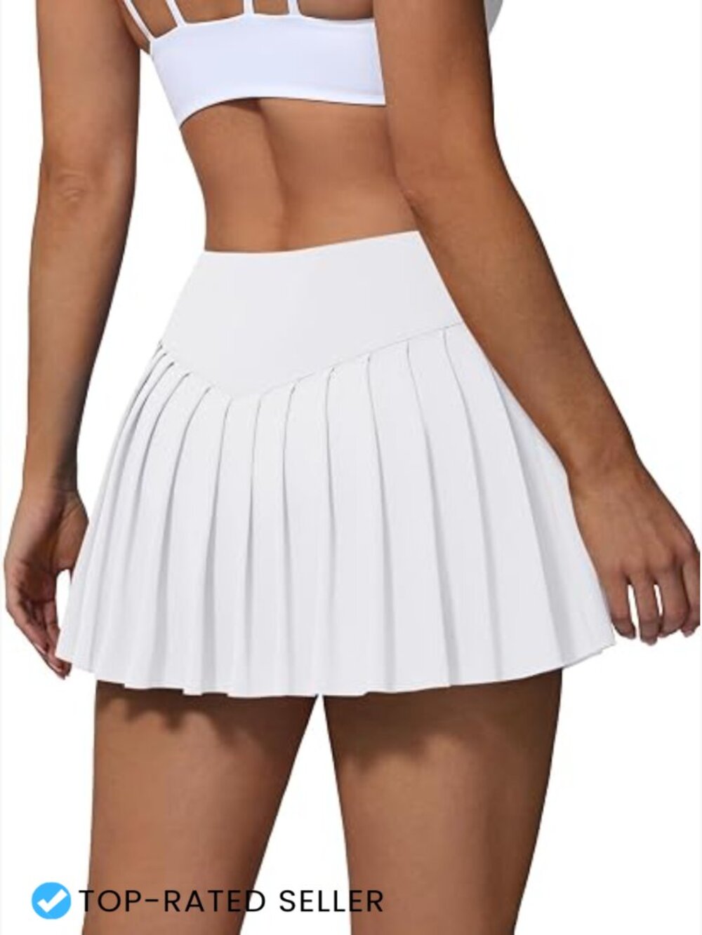 High Waisted Pleated Tennis Skort with Pockets Built-in Shorts Athletic Golf
